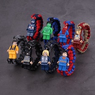 Marvel Avengers Hulk Iron Man Batman Captain America Building Block Toys Superheroes Bracelet Kids Toy