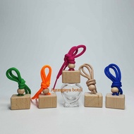 10 Ml Heart Hanging Perfume Glass Bottle with Square Wooden Lid / Glass Bottle / Perfume Glass Bottl