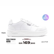 Aerostreet 37-40 Leona Putih Putih - Sepatu Sneakers Casual Sport Pria Wanita Aero Street