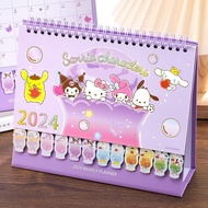 Children Calendar Sanrio 2024 Desk Calendar Kuromi Calendar 2023 Desktop Decoration Notepad Planner