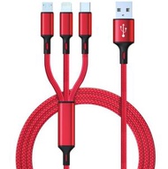 其他品牌 - 3合1 強韌拉伸充電線 │ 高速充電數據傳輸線 │ iPhone Lightning多功能充電線