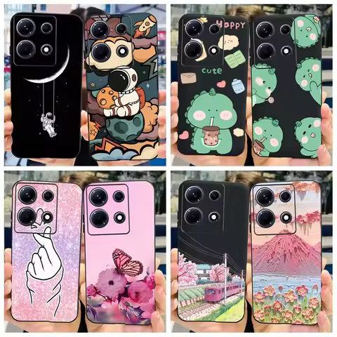 For Infinix Note 30 Pro X678B Case Cute Dinosaur Astronaut Bumper Soft Silicone Cover For Infinix No