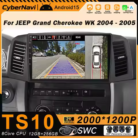 Android Carplay Auto For JEEP Grand Cherokee WK 2004-2007 Multimedia Bluetooth Car Radio Navigation 