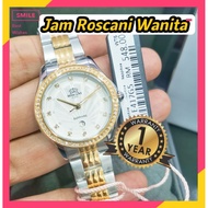 Jam Roscani Wanita Women Watch Silver&amp;gold Sapphire