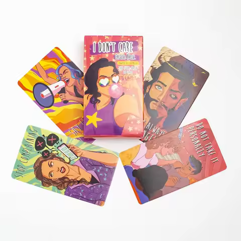 I DON'T CARE Attitude Oracle Cards 82pcs - 10.3*6CM Fortune Telling Deck with PDF GuideBook for Bold