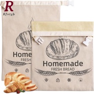 2pcs Beeswax Bread Bags Reusable Organic Linen Cotton Bag Beeswax -Keeping Cloth Beeswax Design to M