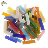 [chulisia] 70pcs Multicolor Rectangle Glass Pieces Mosaic Tiles for Art Crafts 10x40mm