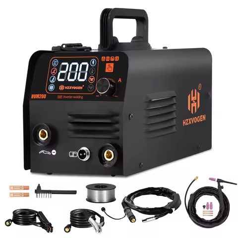 HZXVOGEN 3 in1 MIG/TIG/MMA Semi-Automatic Welding Machine HVM200 Inverter Welder Synergy Tool Non Ga