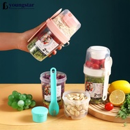 YOUNGSTAR Double-Layer Leak-Proof Breakfast Cup with Dip Container Multi-Purpose Oatmeal Cup Portabl