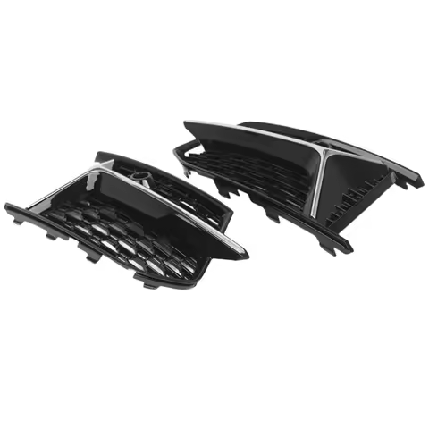Front Bumper Grille Cover For A6 C8 S-Line 2019-2023 Fog Light Bezel Grill Honeycomb Mesh Style 4K08