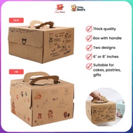 Cake Box Brown Carton Thick Box 6 / 8 inches Kotak Kek