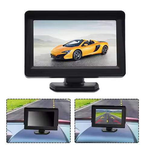 BAAY DC 9V-24V 4.3 Inch Car Rearview Monitor Kit TFT LCD Car Rear View Camera Reversing Parking Syst