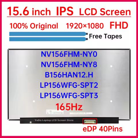 15.6 Inch 165Hz LCD Screen NV156FHM-NY8 NY0 B156HAN12.H LP156WFG-SPT2 For Lenovo Legion S7-15ACH6 Le