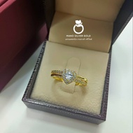 แหวนเพชรทองเคลือบแก้ว 0128 รุ่นฟรีไซส์ หนัก 1 สลึง แหวนทองเคลือบแก้ว ทองสวย แหวนทอง แหวนทองชุบ แหวนทองสวย