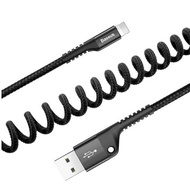 ถูก/แท้Baseus สายชาร์จในรถ Iphone &amp; type c ถักแบบขด ยืดได้ 1 เมตร สายชาร์จ Lightning cable Type-c Retractable