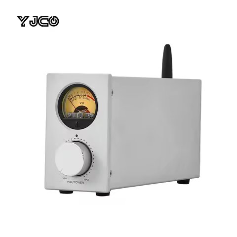 YJCO Dual TPA3116 HiFi Bluetooth 5.1 Power Amplifier 100W×2 2CH Class D Amp with VU Meter for Home T