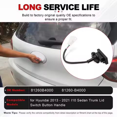 Black Rear Tailgate Trunk Switch Tailgate Lid Rear Door Switch Opener Button 81260B4000 For Hyundai 
