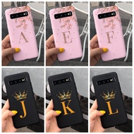 Samsung Galaxy S10 Plus (S10+) SM-G975F G975U Fashion Crown Sakura Initial Letter Soft Silicon Case