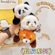 Magnetic Lying Shoulder Panda Cute Little Panda Standing Shoulder Doll Backpack Decoration Ornaments