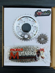 MUTARRU CHAIN SET  SILVER SERIES FOR XRM 125 FI / SMASH / SNIPER 150 / RAIDER 150