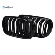 Front Kidney Grille Double Slat Sport Grill For X5 F15 X6 F16 X5M F85 X6M F86 2013-2019 (Gloss Black