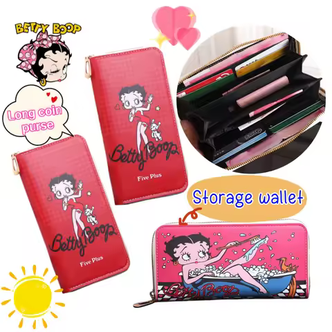 Betty Boop long wallet high color value simple accompanying storage bag fashion personality mobile p