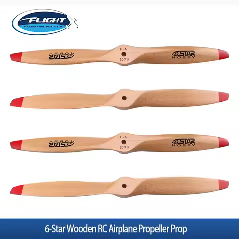 6-Star Wooden RC Airplane Propeller Prop 16x8 /17x6 /18x6 /18x8 /18x10 /19x8 /19x10/20x8/22x10/23x8 