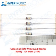 Resistor Fusible Fail Safe Wirewound Resistor  5% 0.25W 10 Ohm, 20 Ohm, 22 Ohm, 33 Ohm, 47 Ohm, 51 O