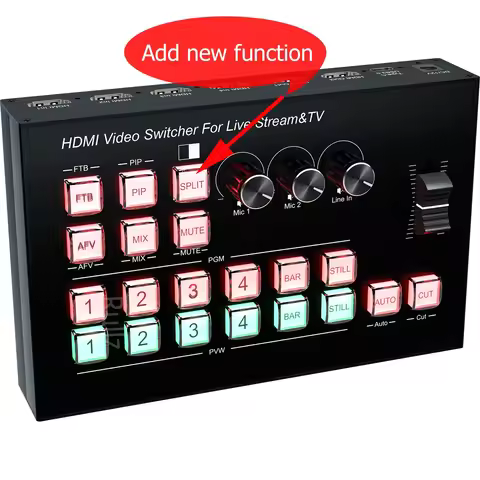 Multi Camera 4 Channel HDMI Video Mixer Switcher Video Capture 1080p60 Live Streaming PGM Seamless S