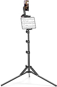 Tripod Stand for Tablet Camera Phone, 63-inch Height Adjustable iPad Mount Holder, 360° Rotating Tab