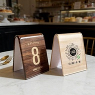 Acrylic Cafe Table Number / Full Color Design - Custom Table Number Stand Name Business Logo 桌号牌 E8