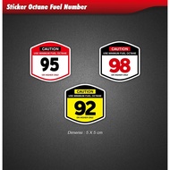Fuel Octane Number Sticker-GEN210-MOTSKR94