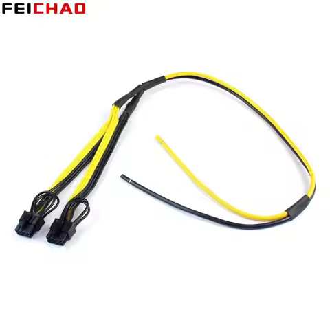 Dual PCIe PCI-E Graphics Video Card 8pin 6+2pin DIY Splitter Power Cable Cord for Bitcoin Litecoin R