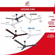 Khind / Milux Kipas Siling - Black/White (60") CF615B CF618 CF618B CF625B MCF-6001 MCF-6001M MCF-600