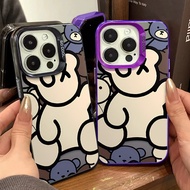 Minimalist Violent Bear Pile Phone Case Compatible for IPhone 11 12 13 14 15 Pro Max X XR XS MAX 7/8 Plus Se2020 Independent Mirror Frame Protective Shell