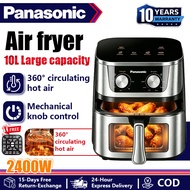 【10-year warranty&In Stock】panasonic 10L Air Fryer 2400W Visible Window Oil‑Free 360° Hot Air Circul