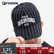 斐乐（FILA） FILA斐乐FUSION潮牌情侣款棒球帽季百搭时尚鸭舌帽运动帽 深黑-BK XS