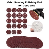 100pcs 5 inch 125mm 8holes Orbit Orbital Sand Sanding Velcro Disc Paper 40-7000 Grits 2434.1