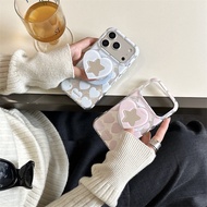 Phone Case Pink Blue Magnetic Stand For IP12 / 13 / 14 17Promax IP16 Phone Case 15 For Women 14