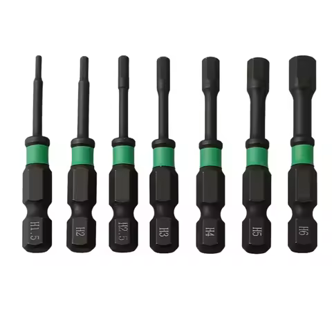 1pc 50mm Length Hex Head Screwdriver Bit 1/4 Hex Shank Magnetic Head Screw Driver H1.5-H6 Nut Driver