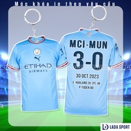 Manchester United 3-0 soccer Club keychains printed with Manchester United 3-0 scores for Man City F