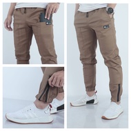 Folksystem Men's Long Jogger Cargo Pants Jogger Pants Men Cotton Sweatpants Baggy Uniqlo Seluar Trac