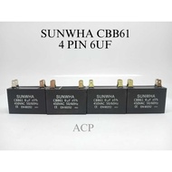 SUNWHA CBB61 4 PIN FAN CAPACITOR MOTOR AIRCOND (6UF)