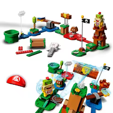 Super Bros. Game Series MOC Scan Code Building Blocks Adventures with Marioed Starter Course Sets Ch