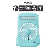 AIKO #KN-2825 USB พัดลมชาร์จไฟ โลโก้ยูนิคอน พร้อมฟังก์ชั่นโคมไฟ ไฟฉาย ใบพัด 5" ***รับประกัน 1ปี