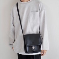 New Japanese Crossbody Bag Men's Bag Retro Lock Small Square Bag Simple Casual Shoulder Bag Mobile Phone Bag Trend Bag