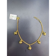 Emas 375 rantai tangan belut gantung love (T144A)