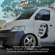 Big Size Stone Face Stone Head Emoji Moai Sticker