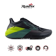 HIJAU 910 Nineten GEIST EKIDEN TRAIL Trail Shoes - BLACK/ DARK GREEN LIME GREEN/