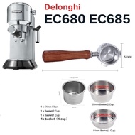 เครื่องชงกาแฟแบบไม่มีก้นและลึก51มม. สำหรับ Delonghi EC685 EC680เปลี่ยนกระเปาะกรองเครื่องชงกาแฟอุปกรณ์เสริมบาริสต้า